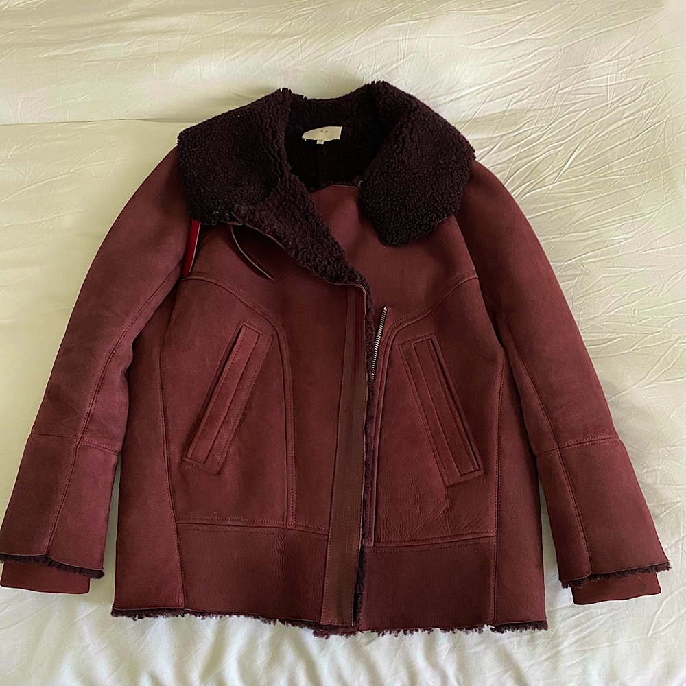 Beautiful IRO burgundy shearling coat!